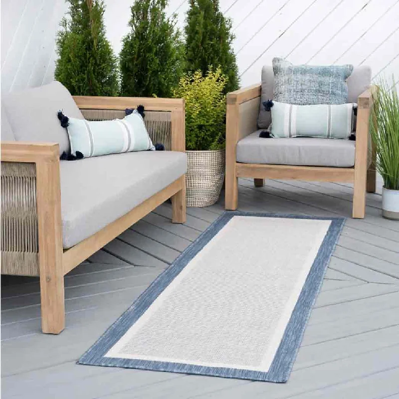 Tayse Area Rugs Eco Blue ECO1202 Indoor or Outdoor