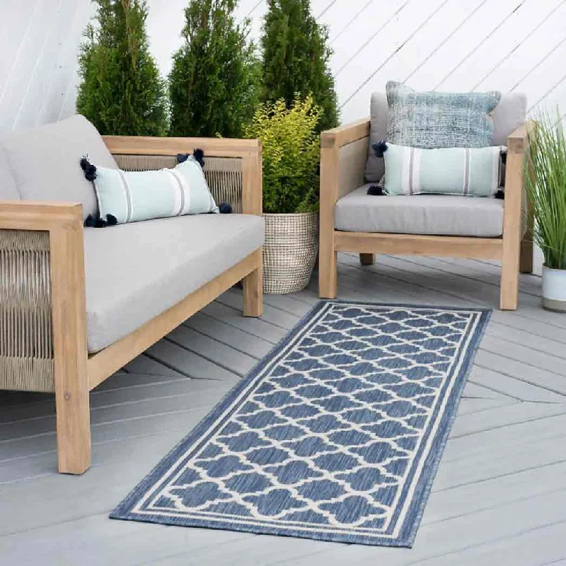 Tayse Area Rugs Eco Blue ECO1302 Indoor or Outdoor