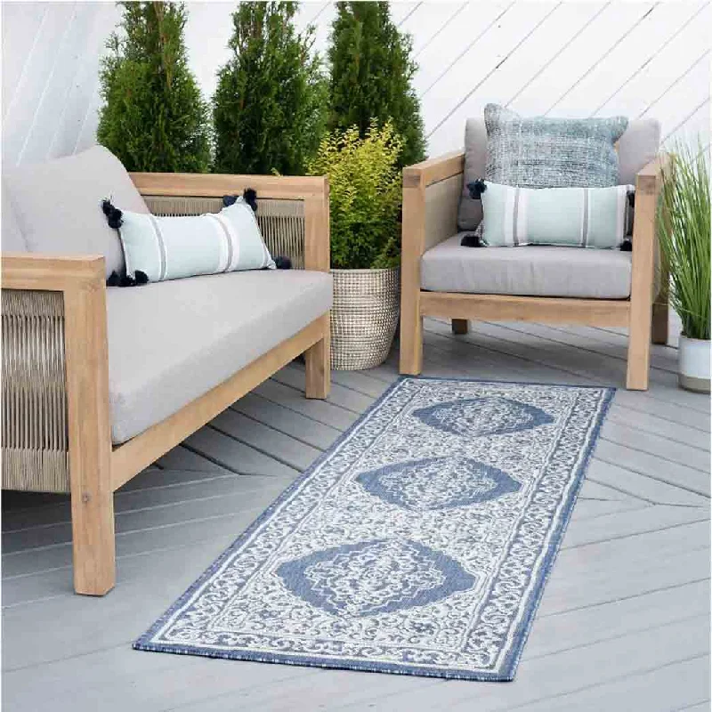 Tayse Area Rugs Eco Blue ECO1602 Indoor or Outdoor