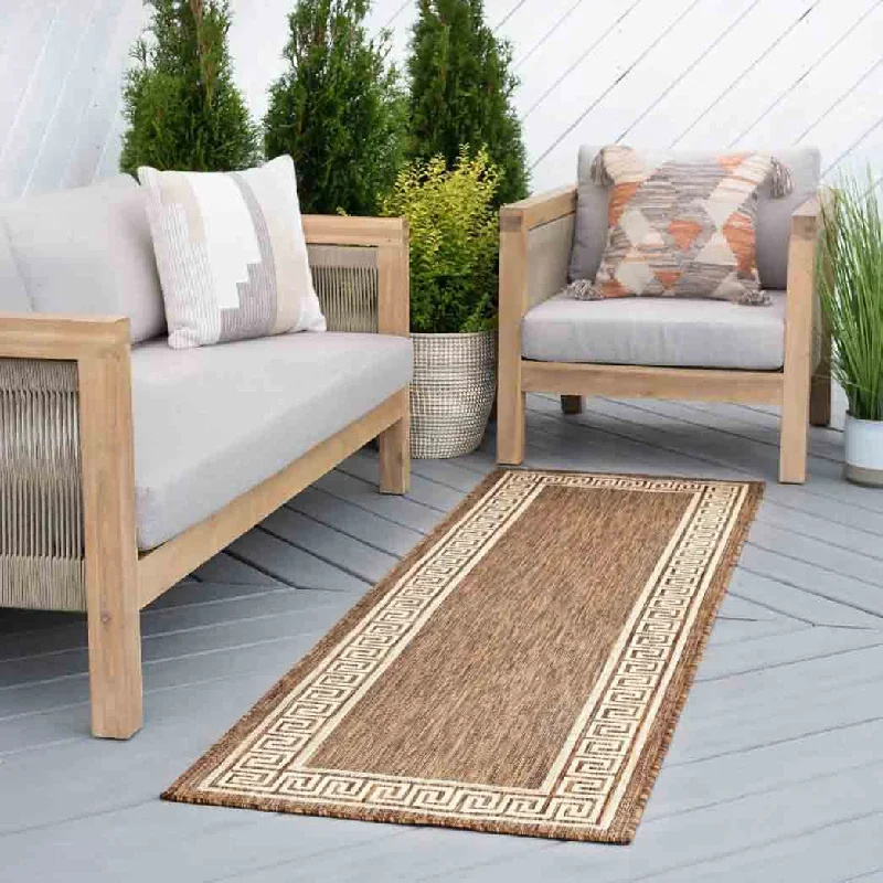 Tayse Area Rugs Eco Brown ECO1003 Indoor or Outdoor