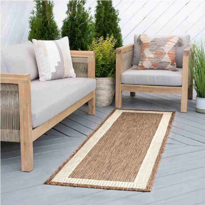 Tayse Area Rugs Eco Brown ECO1103 Indoor or Outdoor