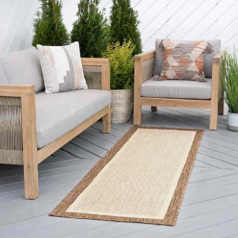 Tayse Area Rugs Eco Brown ECO1203 Indoor or Outdoor