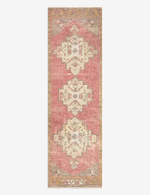 Vintage Turkish Hand-Knotted Wool Runner Rug No. 159, 3'5" x 11'4"