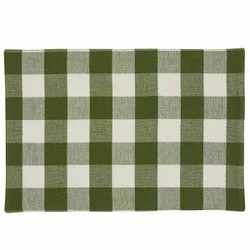 Wicklow Check Backed Placemat Set-Sage