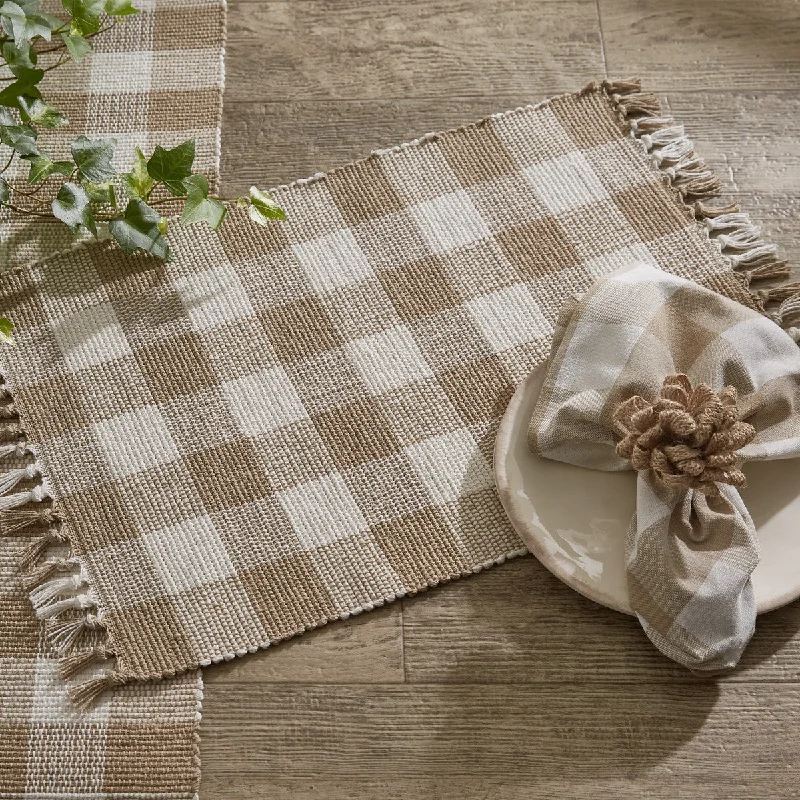 Wicklow Check Placemat Set-Natural