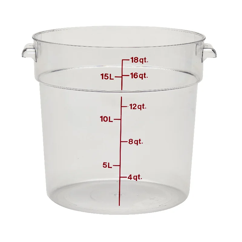 Cambro RFSCW18, 18 Qt Round Food Storage Container, Clear