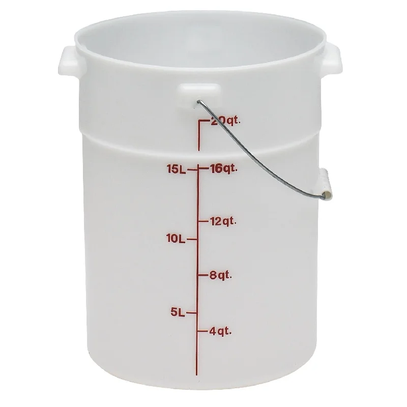 Cambro PWB22, 22 Qt Pail with Bail, White 6 /Case