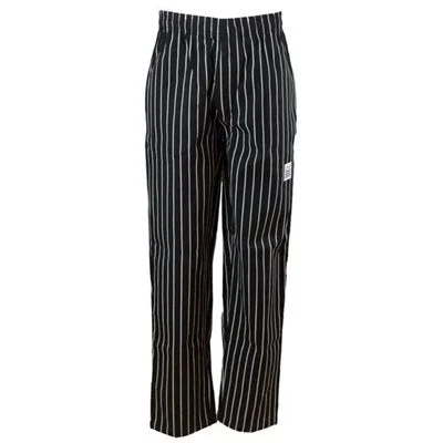 Chef Revival Chef Pants, Black/White Pin-Stripe, X-Large