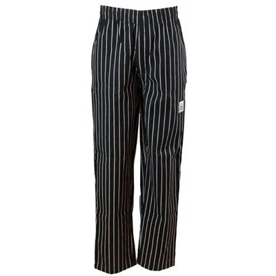 Chef Revival Chef Pants, Black/White Pin-Stripe, X-Small