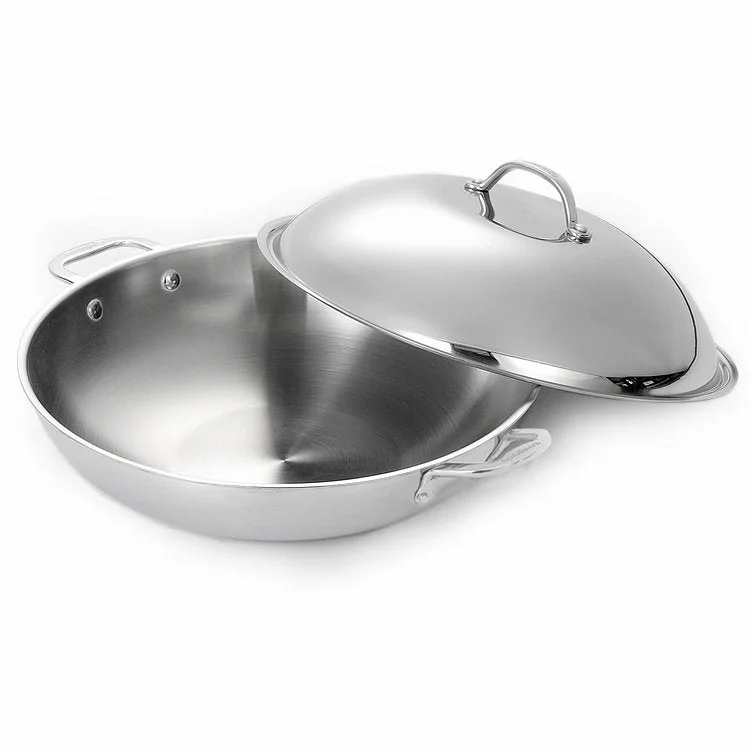 Cuisinox Super Elite 6 Qt Wok with Lid, Stainless Steel