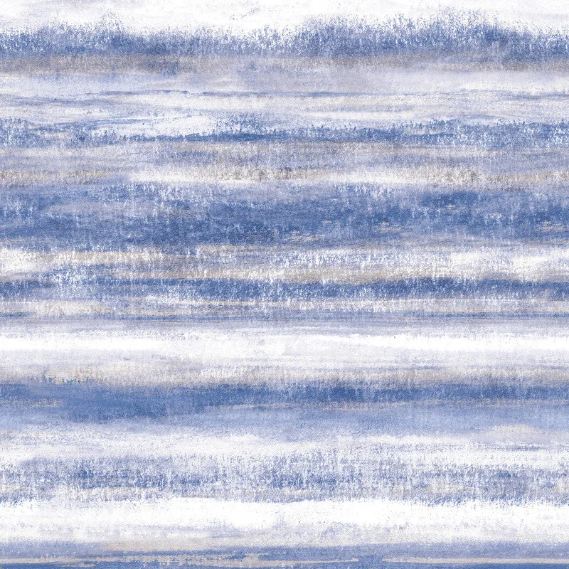 Abstract Watercolor-Effect Textured Wall Mural in Blue White