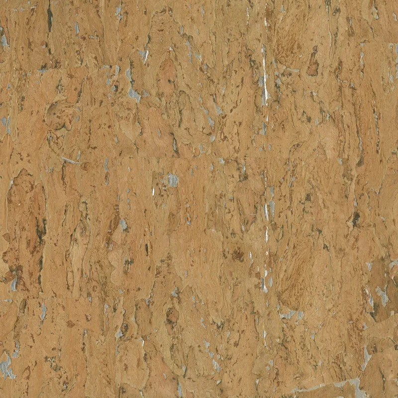 Cork Natural Wallpaper in Light Brown/Silver