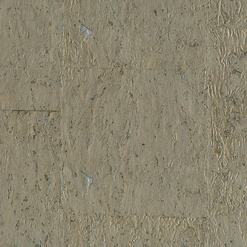 Cork Shimmering Iridescent Wallpaper in Grey/Gold