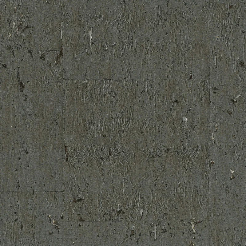 Cork Shimmering Pearlescent Wallpaper in Black/Silver