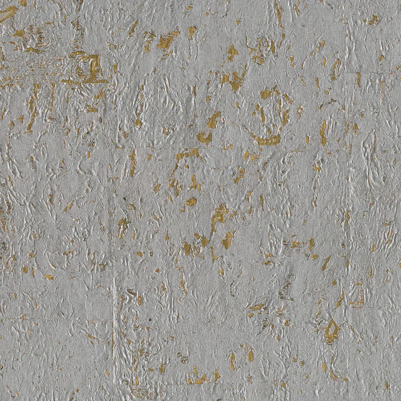 Cork Shimmering Pearlescent Wallpaper in Mauve Grey/Gold