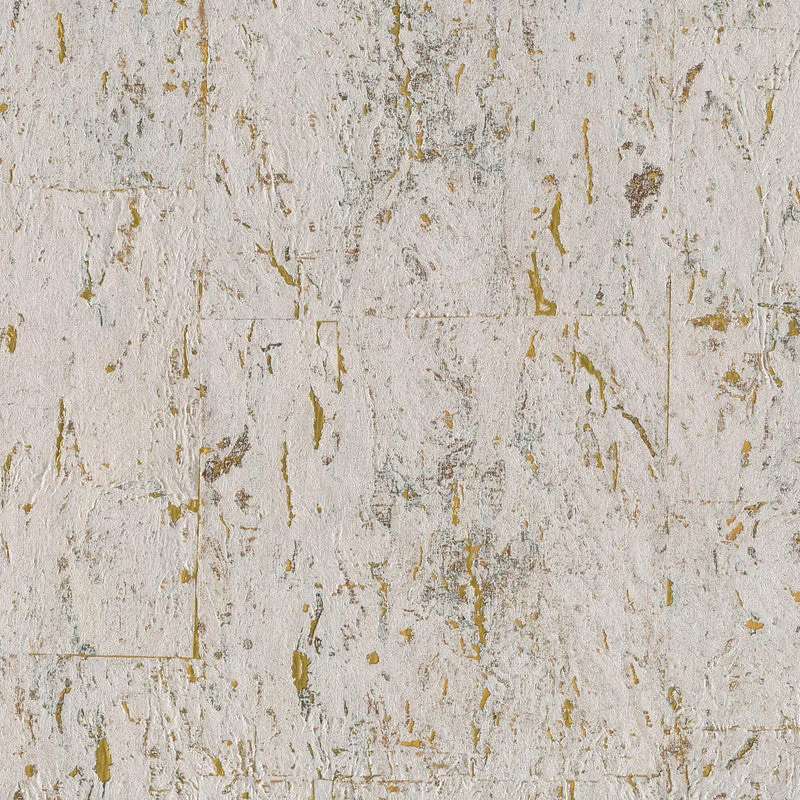 Cork Shimmering Pearlescent Wallpaper in Silver/Gold