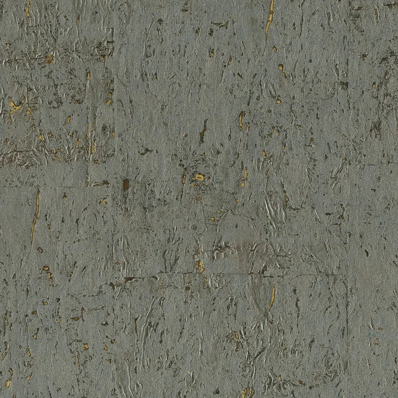 Cork Shimmering Textural Wallpaper in Silver/Chocolate