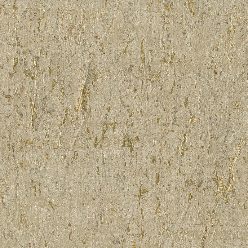 Cork Textural Wallpaper in Gold/Silver