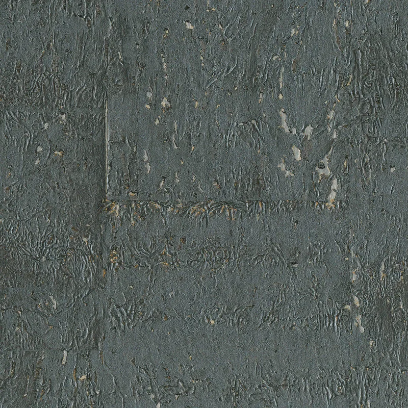 Cork Textural Wallpaper in Grey Blue/Silver