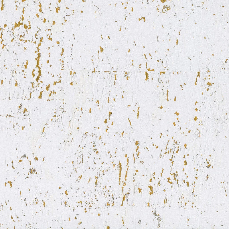 Cork Textural Wallpaper in Ivory/Gold