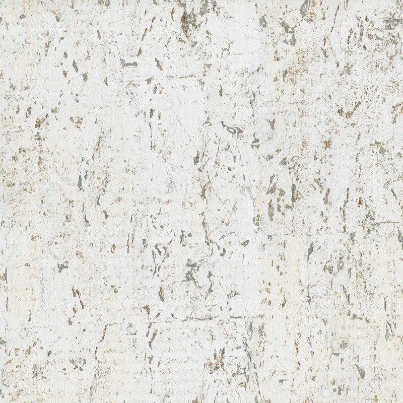 Cork Textural Wallpaper in Ivory/Silver