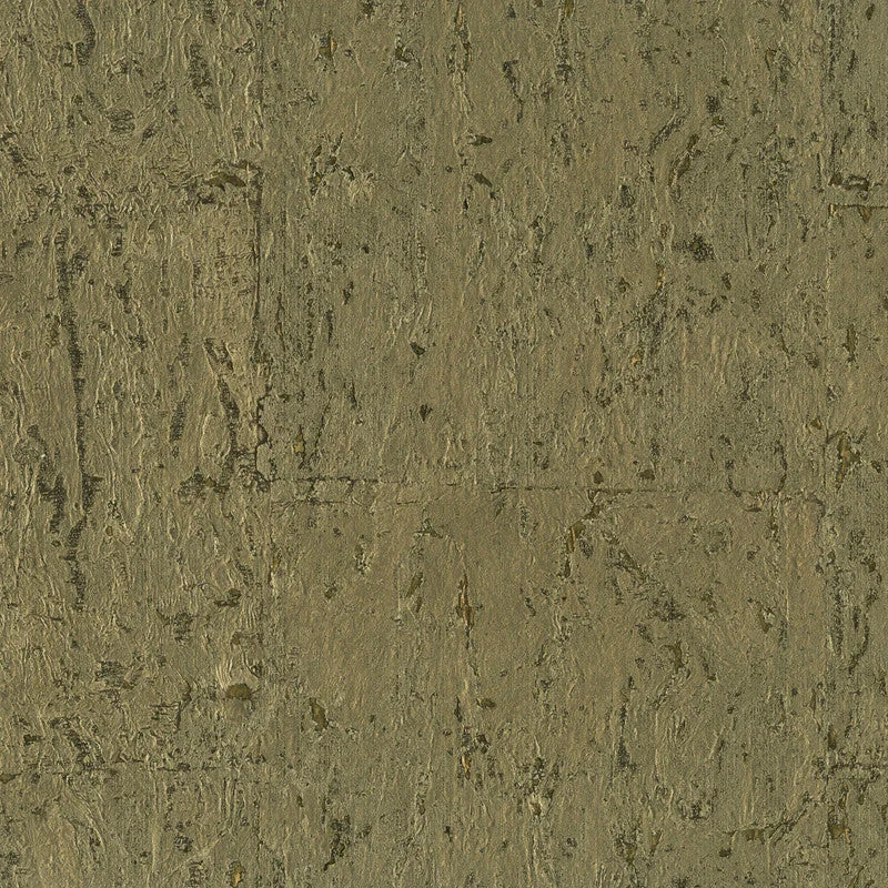 Cork Textural Wallpaper in Khaki/Gold