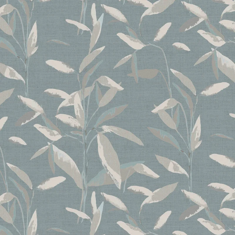 Foliage Minimalist Wallpaper in Grey/Blue