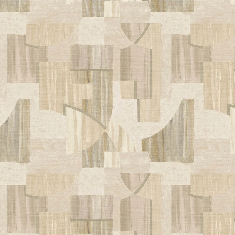 Geo Art Deco Wallpaper in Beige/Peach