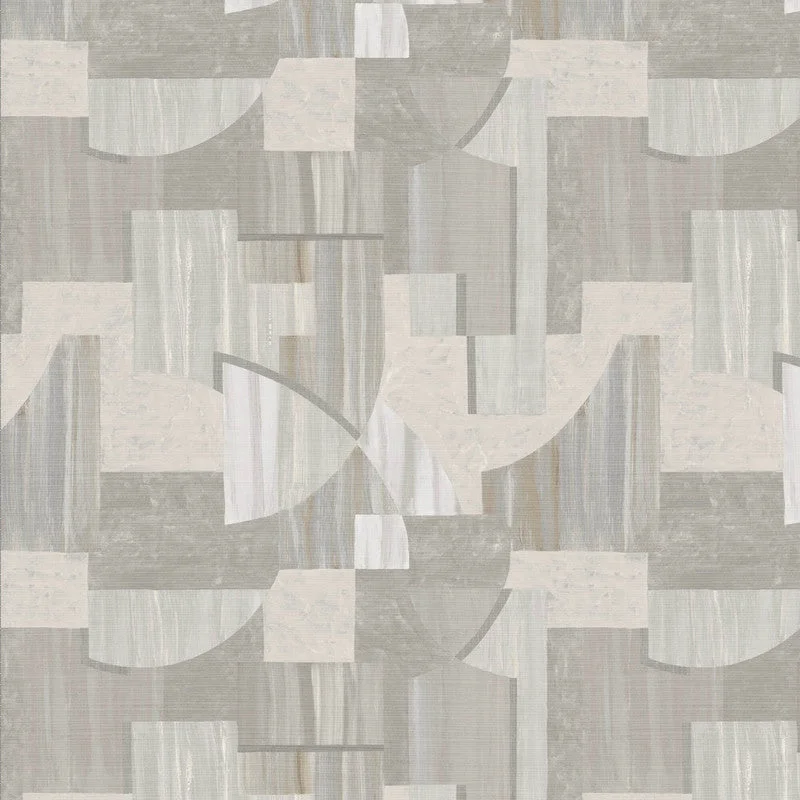 Geo Art Deco Wallpaper in Cool Grey/Mauve