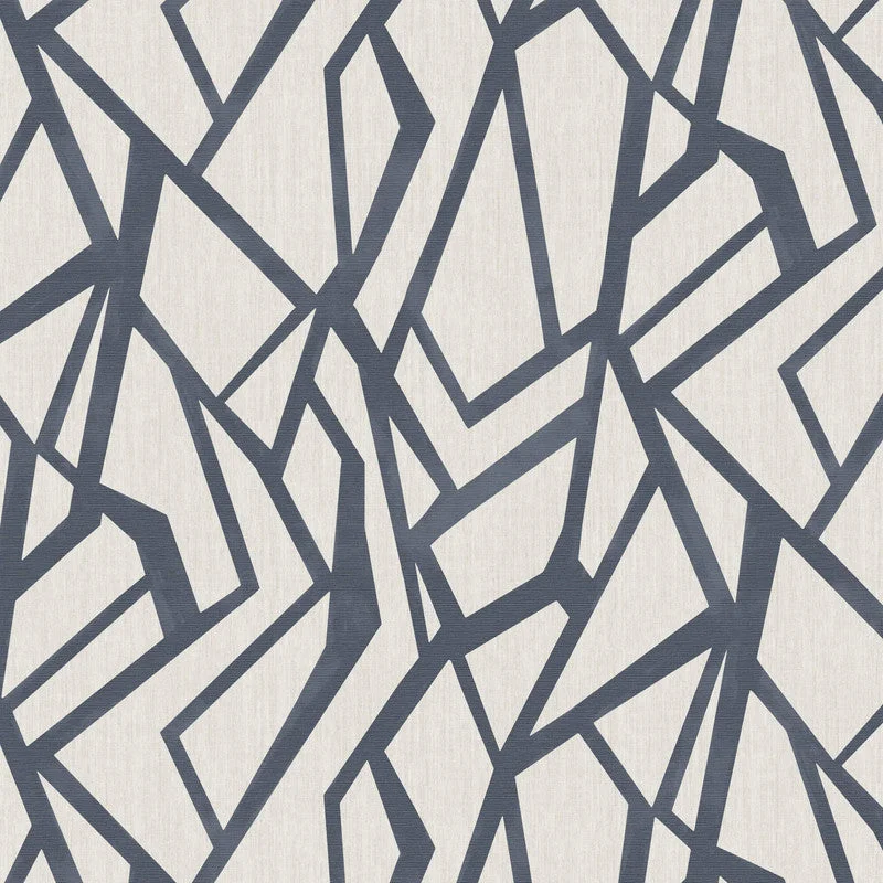 Geometric Raised Ink Wallpaper in Navy