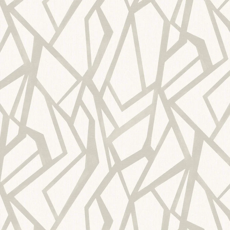 Geometric Raised Ink Wallpaper in Warm Greige