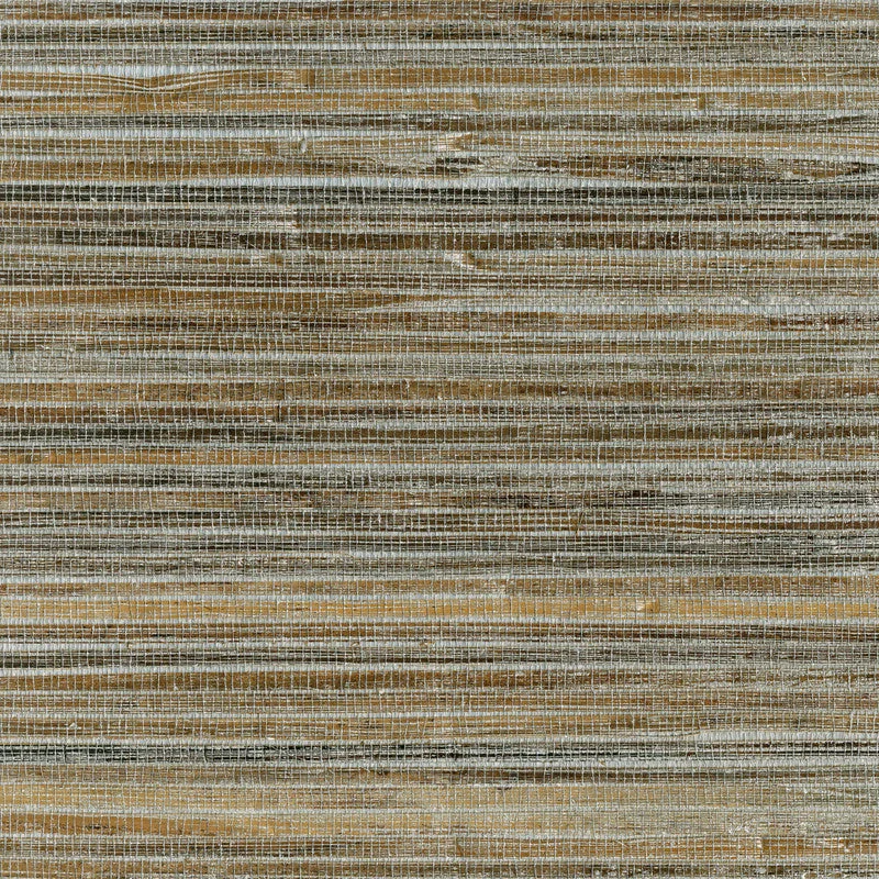 Grasscloth Metallic Wallpaper in Silver/Brown