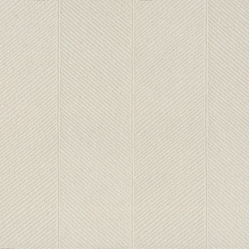 Mica Herringbone Wallpaper in Ivory/Silver