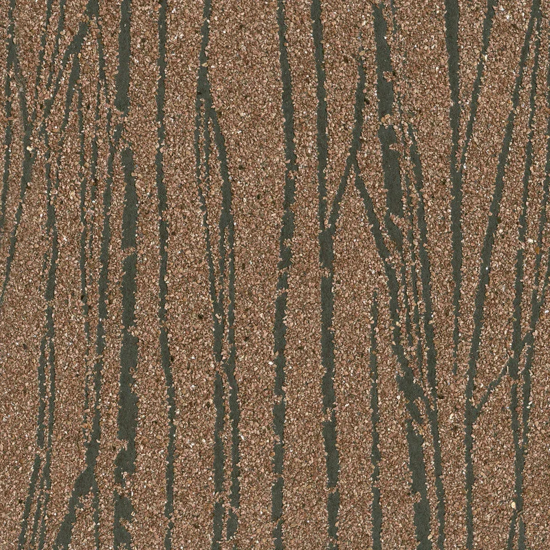 Mica Textural Stripe Wallpaper in Copper/Brown