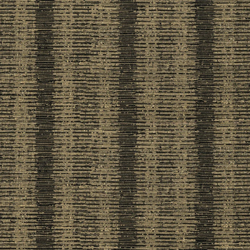 Straie Vertical Grasscloth Wallpaper in Gold Black