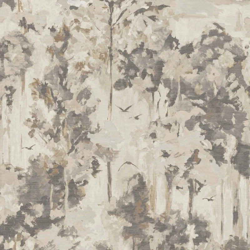 Watercolor Foliage Wall Mural in Beige/Brown