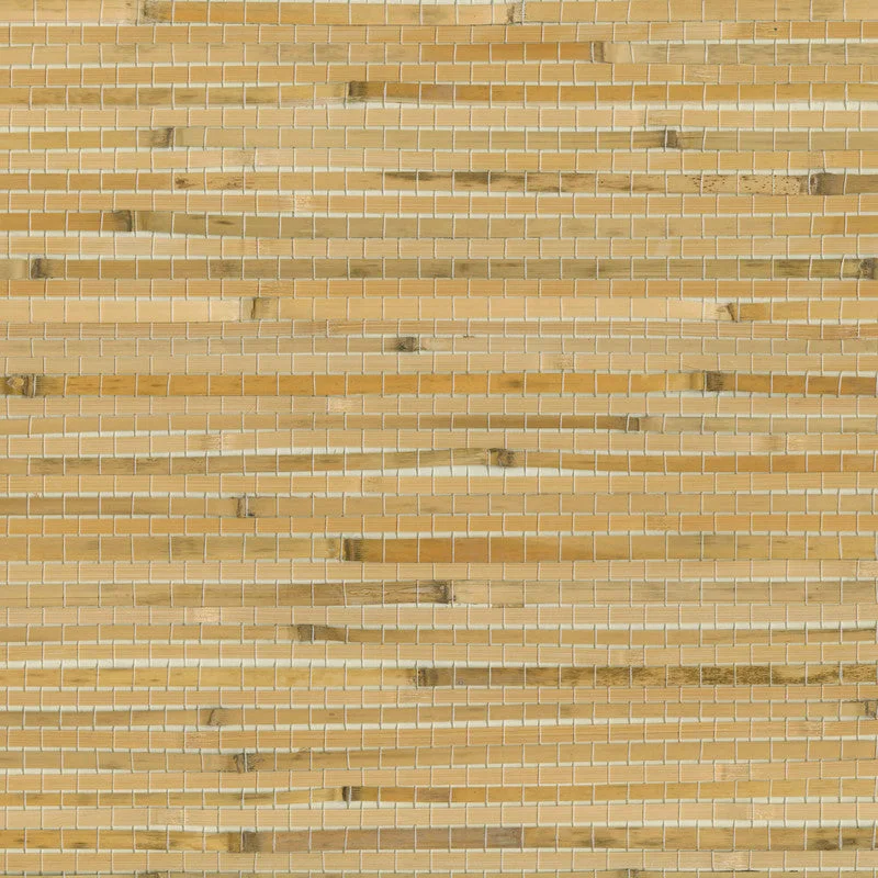 Wood Veneer Woven Wallpaper in Cream/Beige