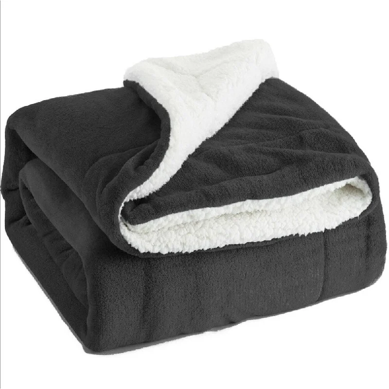 Charcoal Sherpa Throw Blanket 50" x 60"