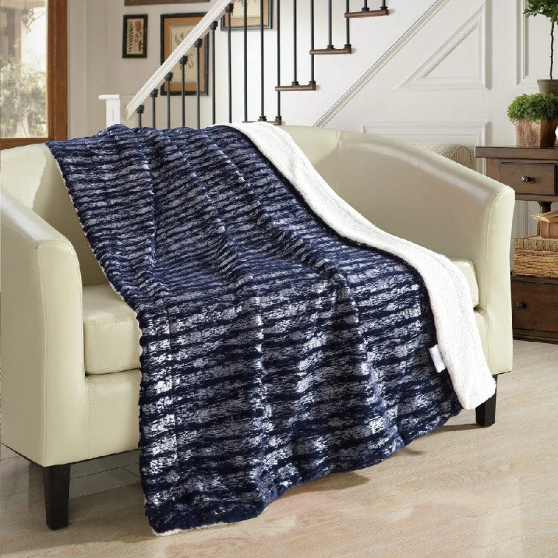 Chic Home Sechylles 50 x 60-inch Navy Throw