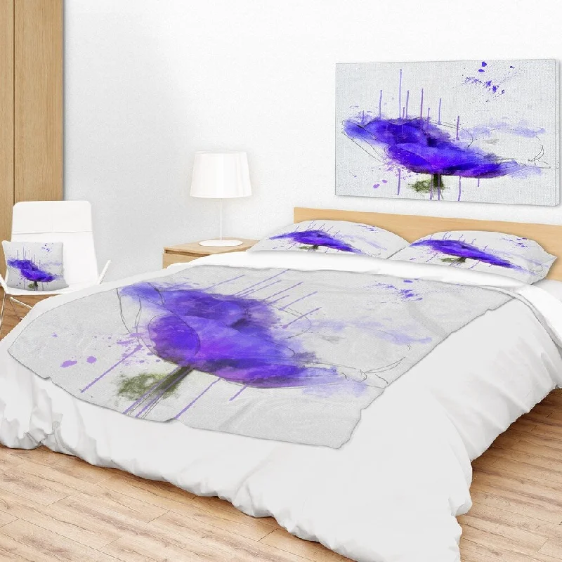 Designart 'Bright Blue Anemone Watercolor' Flowers Throw Blanketwork