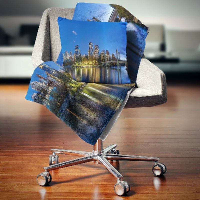 Designart 'Calgary Skyline' Cityscape Photography Throw Blanket