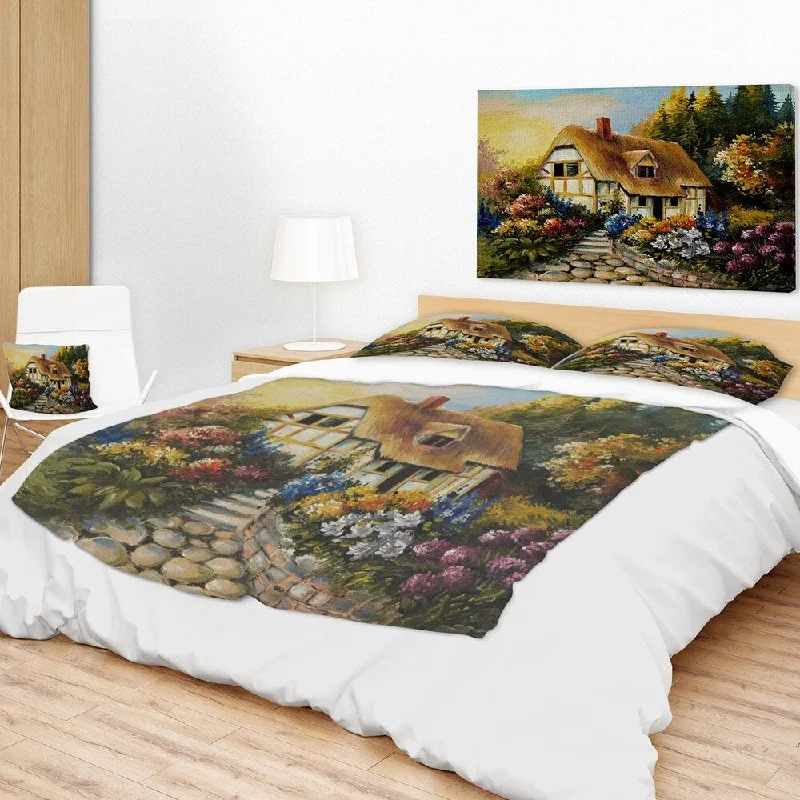 Designart 'Fairy House Oil Painting' Landscape Painting Throw Blanket