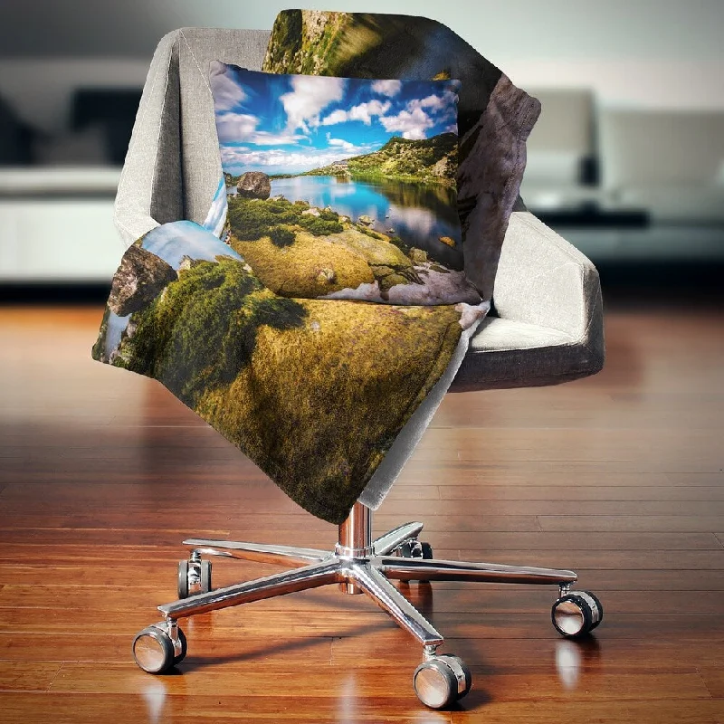 Designart 'Long View of Seven Rila Lakes' Landscape Fleece Throw Blanket