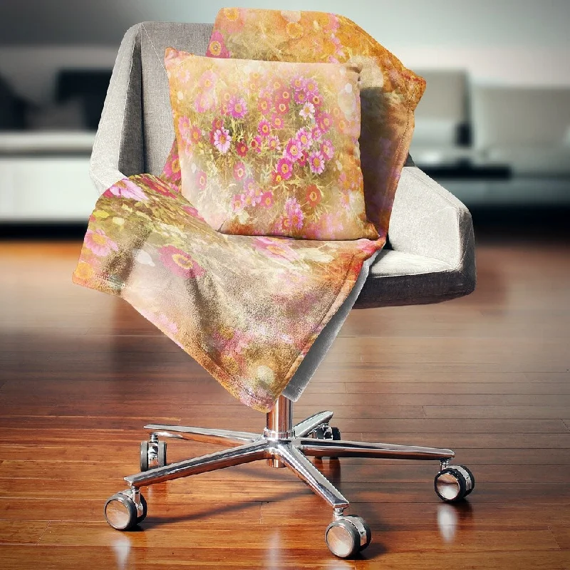 Designart 'Spring Background with Little Flowers' Floral Throw Blanket