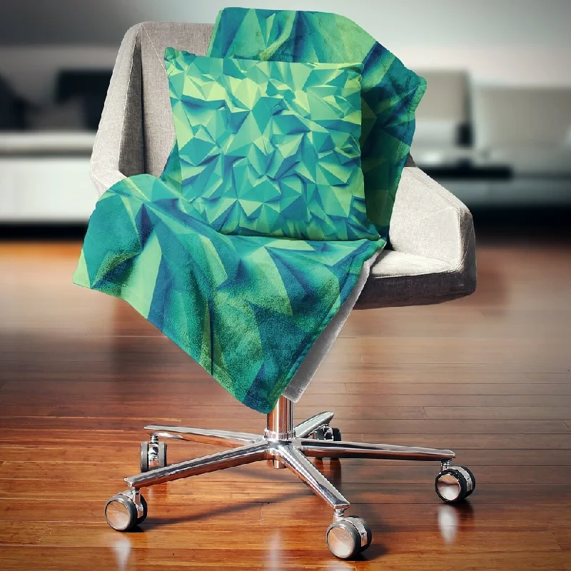 Designart 'Trendy Emerald Green Background' Abstract Throw Blanket