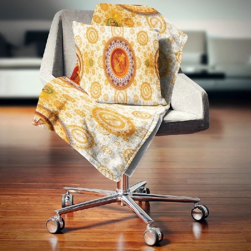 Designart 'Yellow Psychedelic Relaxing Art' Abstract Throw Blanket