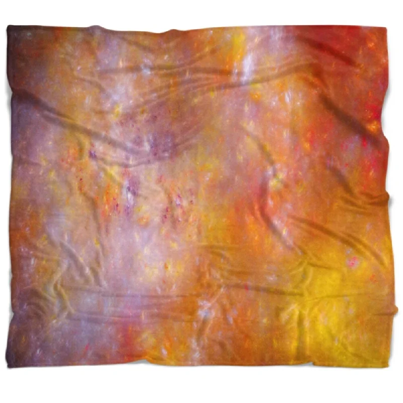 Designart 'Yellow Starry Fractal Sky' Abstract Throw Blanket