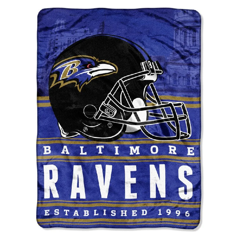 NFL 071 Ravens Stacked Silk Touch Raschel Throw