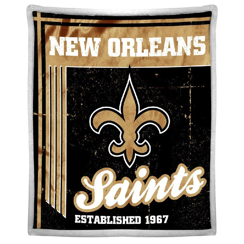 NFL 192 Saints Faux Mink Sherpa Throw