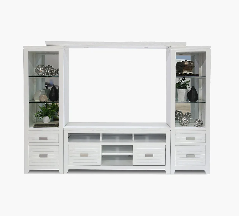 Altamonte White 4 Piece Wall Unit with 70" TV Console